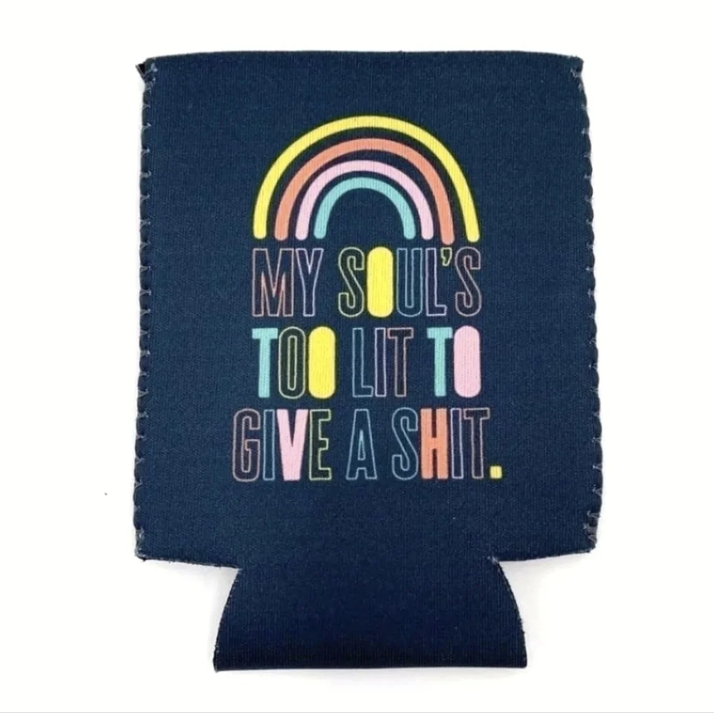 (2) MY SOUL'S TOO LIT TO GIVE A SH*T Rainbow Can Sleeve Covers Set